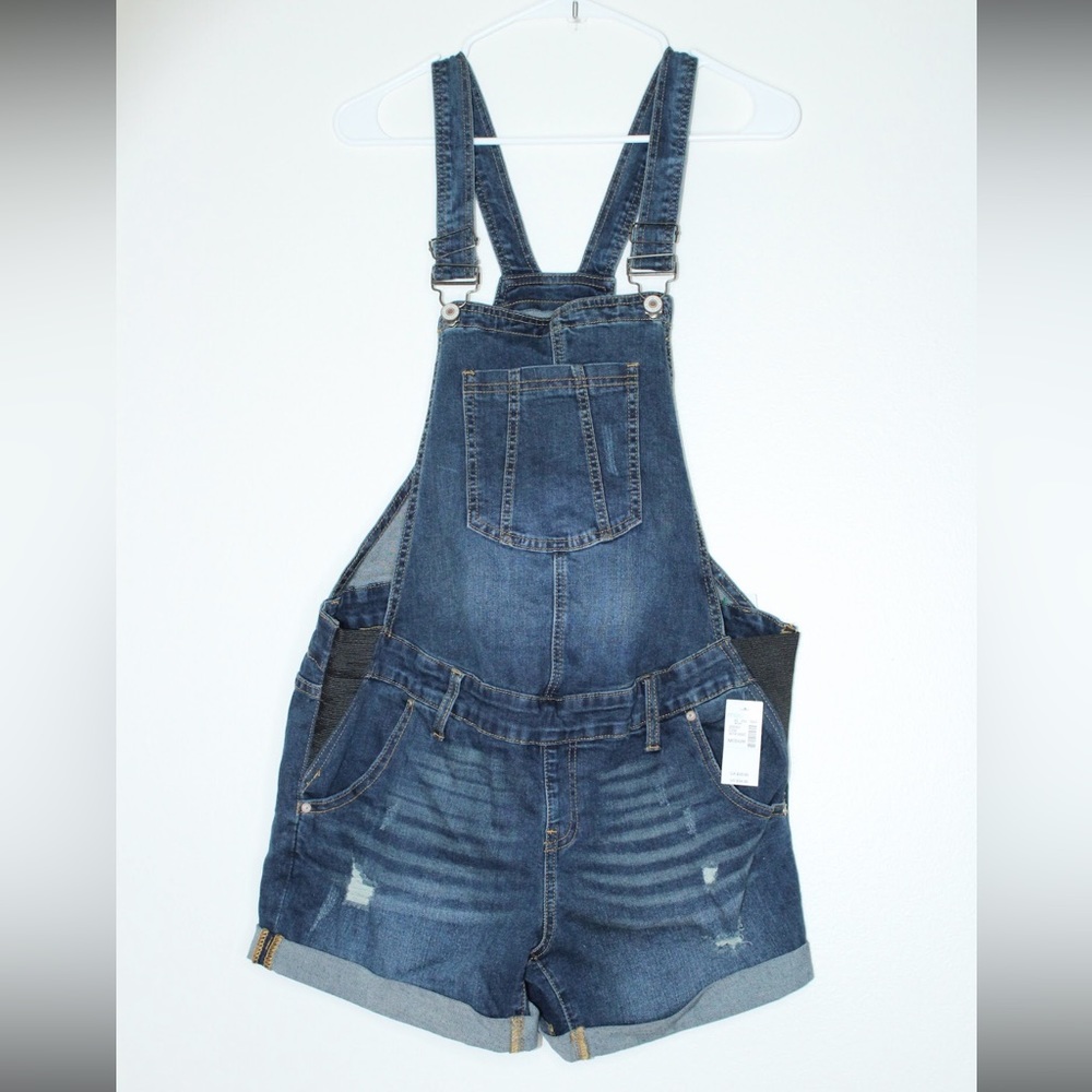 Kancan Exclusive For Maurices Maternity Blue Short Overalls Size M